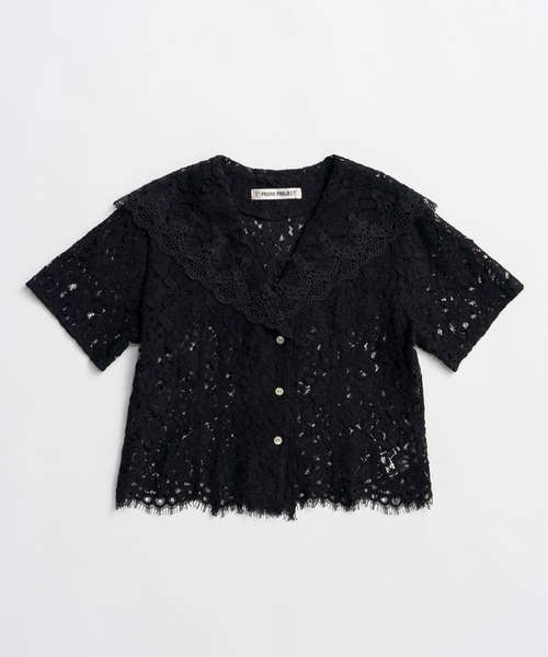 ブラウス シャツ 「2026Summer Pre-Order」スカラップレースセーラーシャツ / Scallop Lace Sailor Shirtの画像