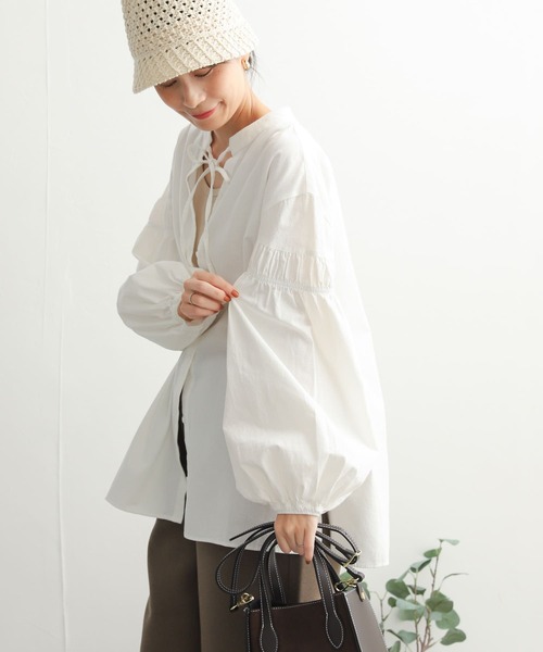 「URBAN RESEARCH DOORS」 長袖ブラウス MEDIUM グレー レディース_画像5