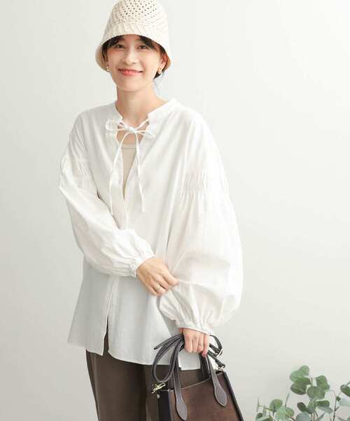 「URBAN RESEARCH DOORS」 長袖ブラウス MEDIUM グレー レディース_画像8