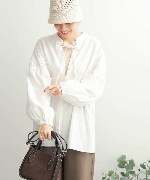 「URBAN RESEARCH DOORS」 長袖ブラウス MEDIUM グレー レディース_画像9
