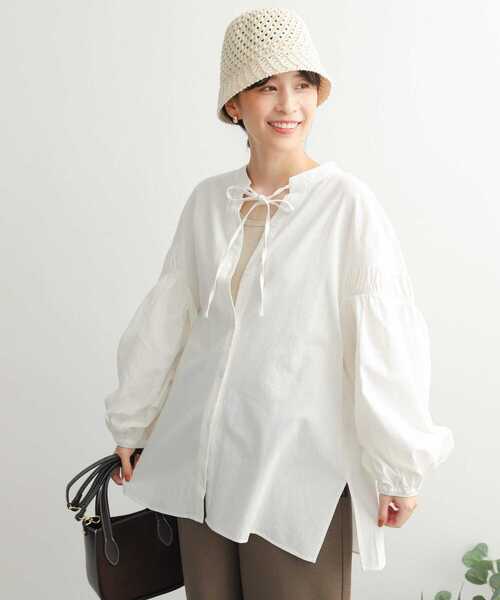 「URBAN RESEARCH DOORS」 長袖ブラウス MEDIUM グレー レディース_画像10