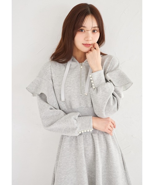 「tocco closet」 長袖ワンピース M ベージュ レディース_画像3