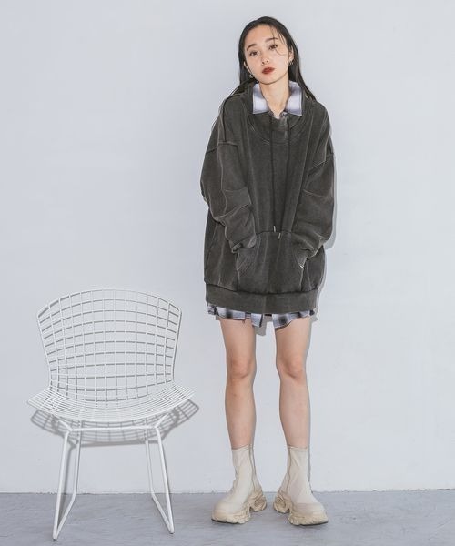「JEANASIS」 スウェットカットソー FREE グレー レディース_画像4