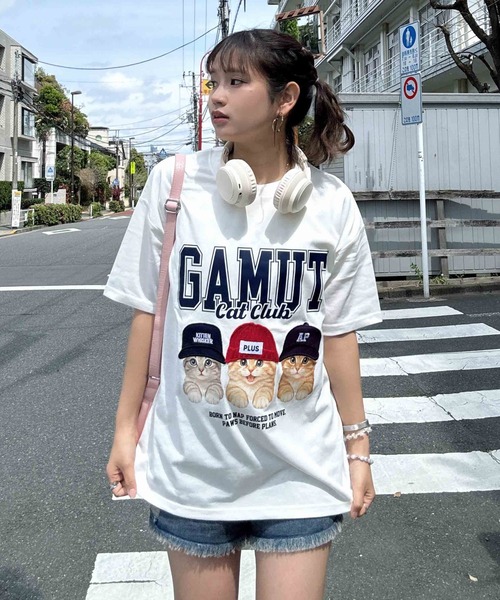 AS KNOW AS（アズノゥアズ） tシャツ 半袖 リアル猫ならびプリント