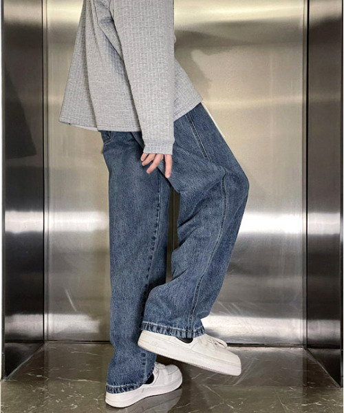「neos」 デニムパンツ MEDIUM グレー メンズ_画像3