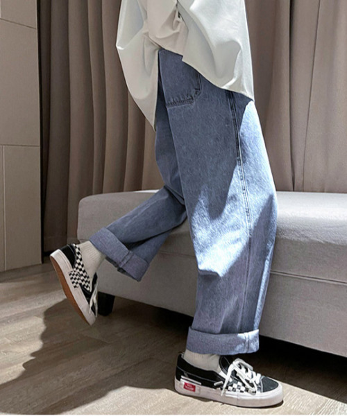 「neos」 デニムパンツ MEDIUM グレー メンズ_画像4
