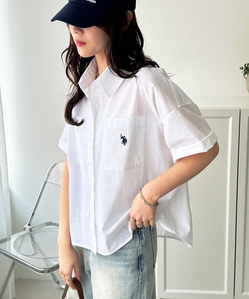 「U.S. POLO ASSN.」 半袖シャツ MEDIUM ブルー系その他 レディース_画像5