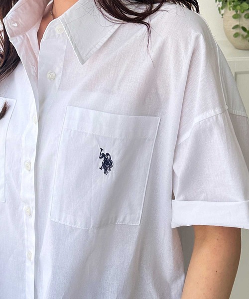 「U.S. POLO ASSN.」 半袖シャツ MEDIUM ブルー系その他 レディース_画像6