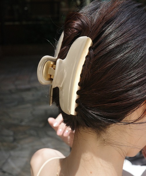 ヘアクリップ ゴールドアクセント ニュアンスバンスクリップ