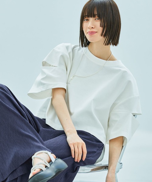 「LAKOLE」 半袖Tシャツ LARGE レッド レディース_画像9