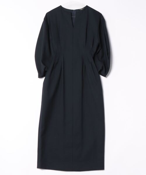 「VERMEIL par iena」 長袖ワンピース 36 ネイビー レディース_画像2
