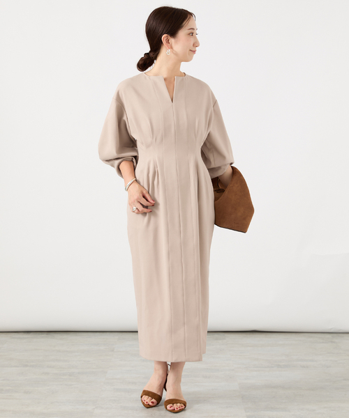 「VERMEIL par iena」 長袖ワンピース 36 ネイビー レディース_画像3