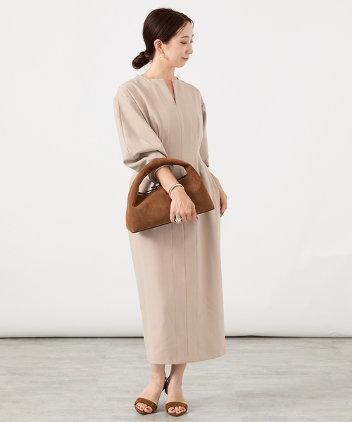 「VERMEIL par iena」 長袖ワンピース 36 ネイビー レディース_画像4