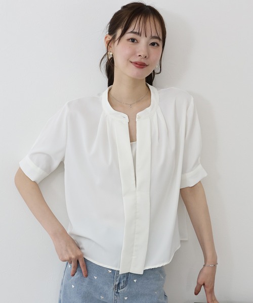 「BLUEEAST」 半袖ブラウス MEDIUM ブルー レディース_画像2