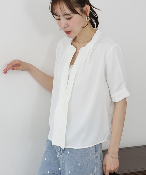 「BLUEEAST」 半袖ブラウス MEDIUM ブルー レディース_画像4