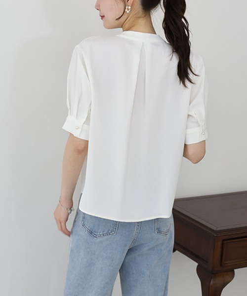 「BLUEEAST」 半袖ブラウス MEDIUM ブルー レディース_画像5