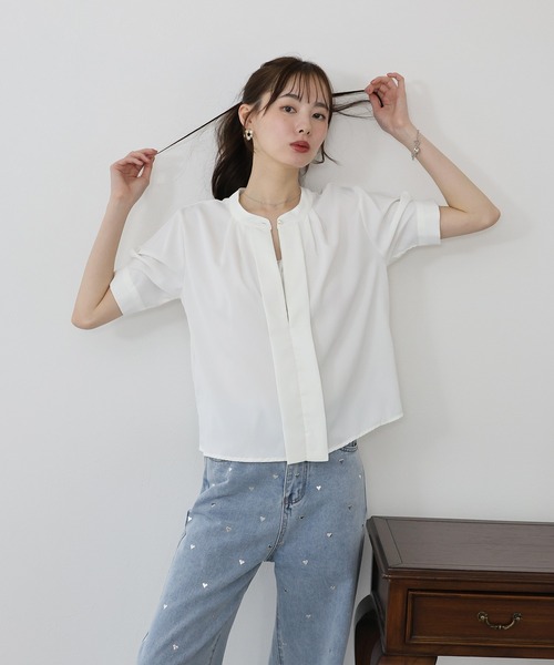 「BLUEEAST」 半袖ブラウス MEDIUM ブルー レディース_画像6