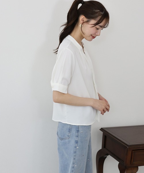 「BLUEEAST」 半袖ブラウス MEDIUM ブルー レディース_画像7