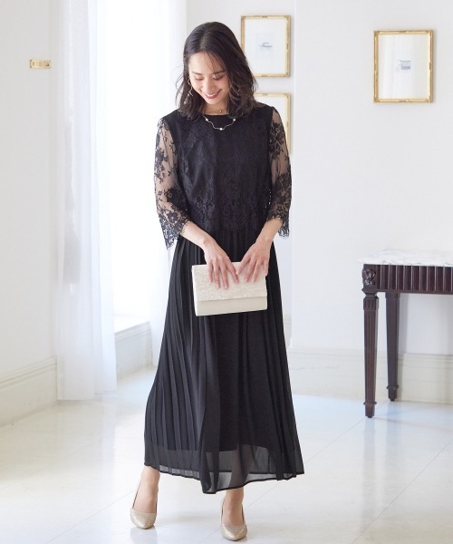 「Jolie et Jolie」 「capris」ドッキングワンピース L ブラック レディース_画像2