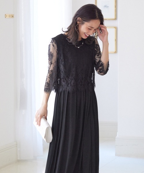 「Jolie et Jolie」 「capris」ドッキングワンピース L ブラック レディース_画像5