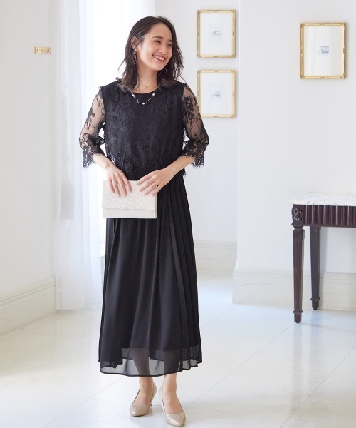 「Jolie et Jolie」 「capris」ドッキングワンピース L ブラック レディース_画像7