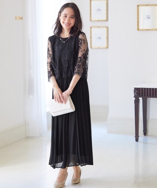 「Jolie et Jolie」 「capris」ドッキングワンピース L ブラック レディース_画像8