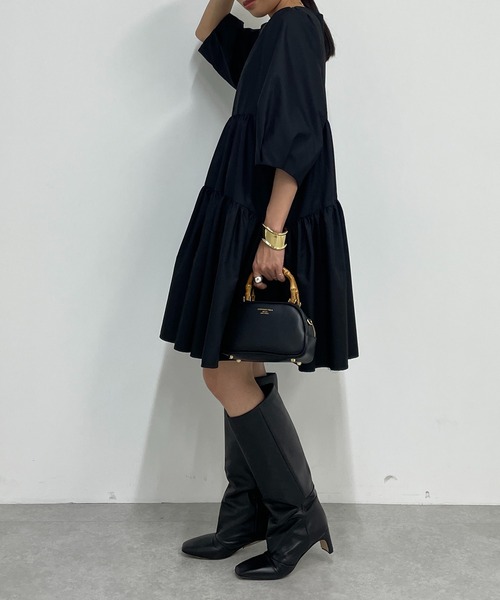 「LOUNGEDRESS」 半袖ワンピース FREE ブラウン レディース_画像2