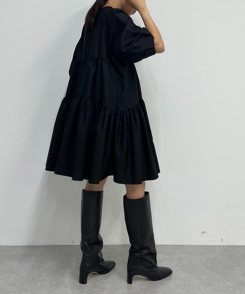 「LOUNGEDRESS」 半袖ワンピース FREE ブラウン レディース_画像3