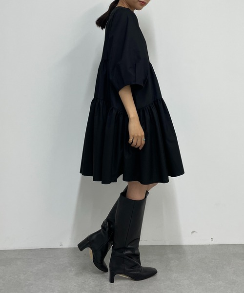 「LOUNGEDRESS」 半袖ワンピース FREE ブラウン レディース_画像4