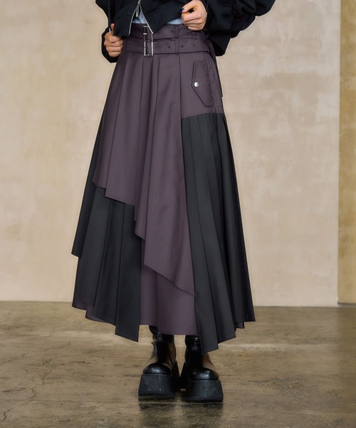 HARE（ハレ） ロング スカート ハイショクレイヤープリーツスカート