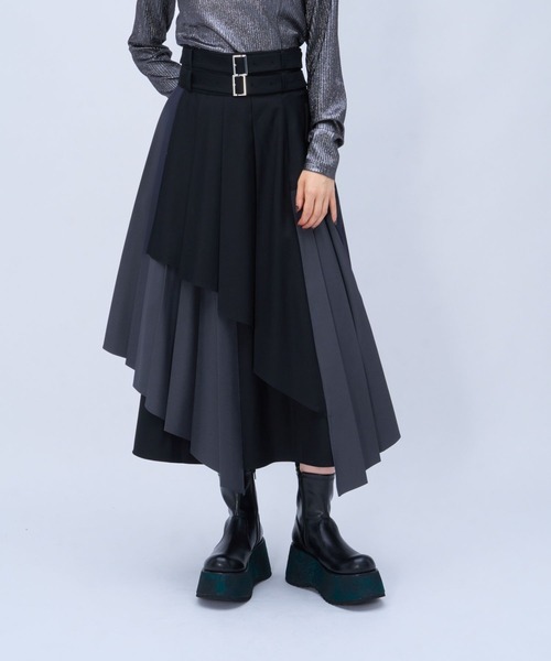 HARE(ハレ) ロング スカート ハイショクレイヤープリーツスカート HARE(ハレ) ロング スカート ハイショクレイヤープリーツスカート