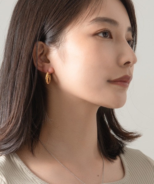 アレルギー対応 ピアス 「vie」ステンレスピアス-ペア レディースの画像