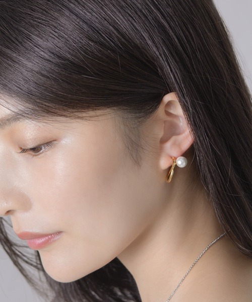 アレルギー対応 ピアス 「vie」ステンレスピアス-ペア レディースの画像
