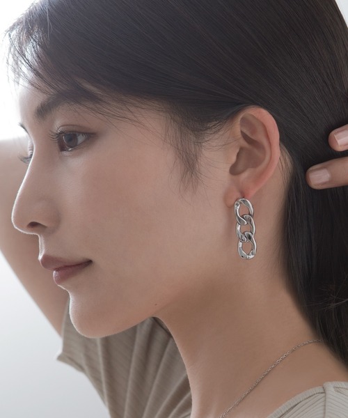 アレルギー対応 ピアス 「vie」ステンレスピアス-ペア レディースの画像