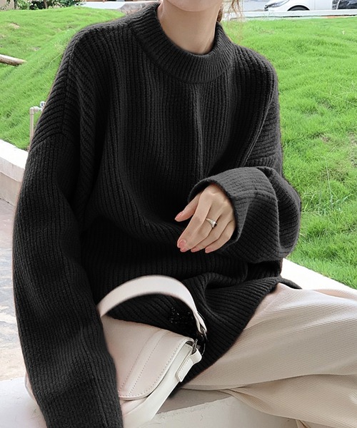 DOLCE&GABBANA リブクルーネックニット 黒 36*ZC771 Wool round-neck sweater with raised DG logo in Black for Men