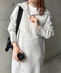 ワンピース セーラーカラー長袖ハーフジップニッ...の詳細画像2