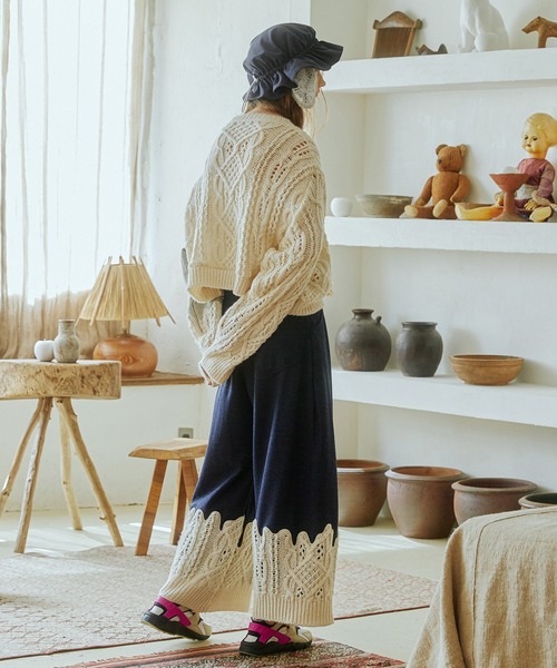bedsidedrama（ベッドサイドドラマ） ワイドパンツ パンツ Erode Knit