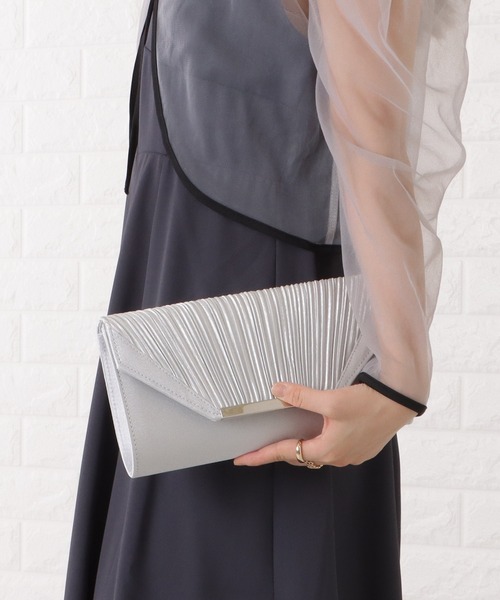 2way チェーン付き クラッチバッグ スクエア 大容量 2色 5032703 Lace Ladies クラッチバッグ パーティーバッグ チェーン付き2WAY