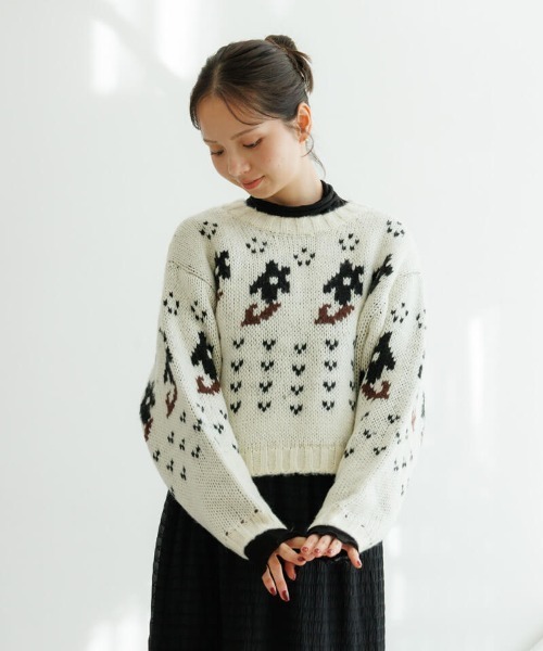 シフォンリボン付きタートルプルオーバー axes femme POETIQUE（アクシーズファムポエティック）の「リボン