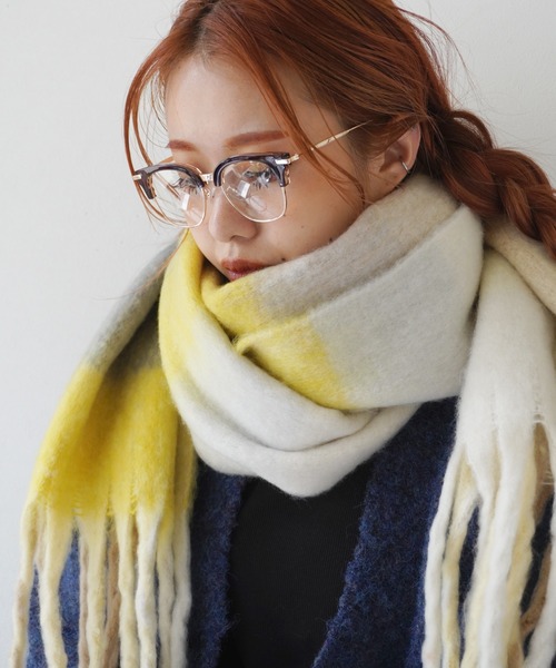 Jelly moo（ジェリームー） マフラー ストール 「 」 ブロックチェック