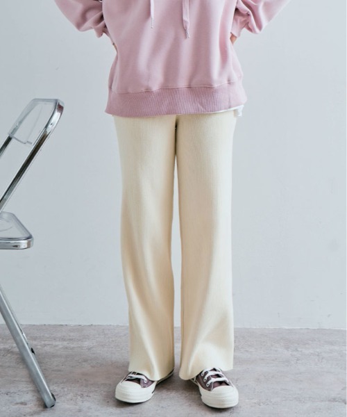 パンツ リブニット セミワイド レディース : ZOZOTOWN Yahoo!店 - 通販