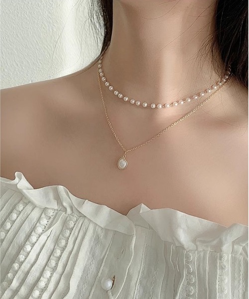 LA VORAGINE（ラ ヴォラジネ） ネックレス 2連エコパールネックレス