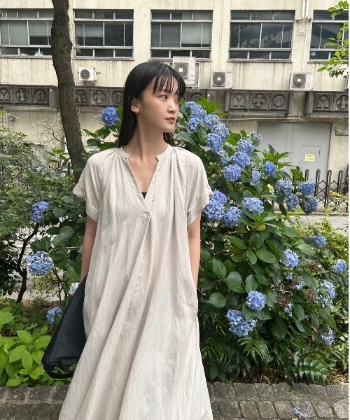 emmi ワンピース リネン混フレアワンピース : ZOZOTOWN Yahoo!店 