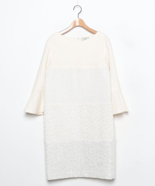 GRACE CONTINENTAL」 7分袖ワンピース 38 ホワイト レディース 