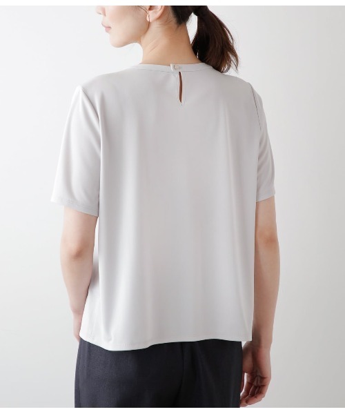 tシャツ ポリエステル強撚スムース フロントタイ半袖プルオーバー レディース NEWYORKER tシャツ ポリエステル強撚スムース フロントタイ半袖