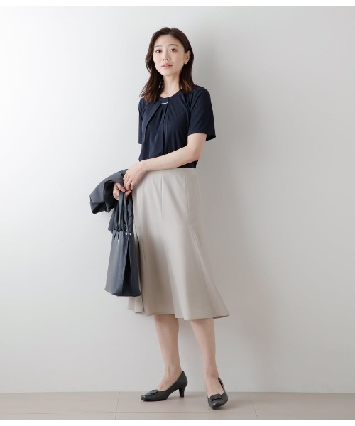 tシャツ ポリエステル強撚スムース フロントタイ半袖プルオーバー レディース NEWYORKER tシャツ ポリエステル強撚スムース フロントタイ半袖