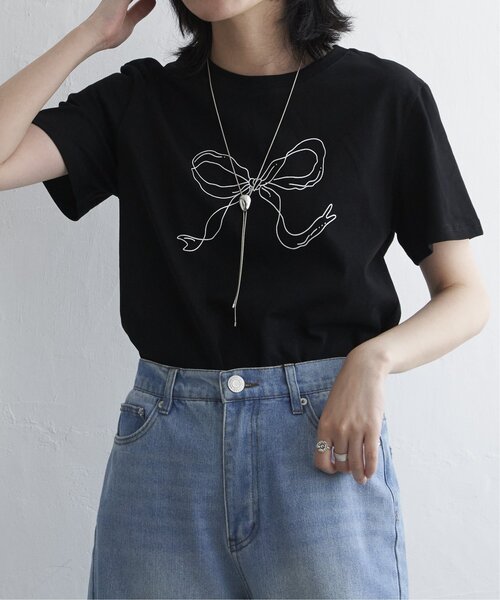 VENCE EXCHANGE tシャツ 半袖 リボンプリントTシャツ レディース