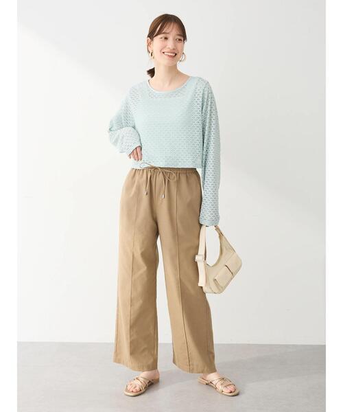 パンツ 綿麻混イージーワイドパンツ レディース | Green Parks | 19