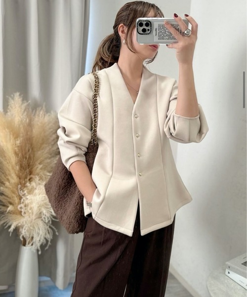 CFCLぺプラムカーディガン ロンハーマン別注色| CFCL POTTERYシリーズ ペプラムカーディガン