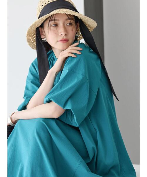 ★試着のみ美品★コットンボイルロールアップハーフスリーブワンピース　ブルー 楽天市場】ワンピース レディース ブルー 春 夏 秋 半袖 ロング